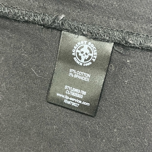 LIP SERVICE Vintage Zip Up Suspender Mini Pencil Skirt Studded Black Size Small - Picture 10 of 10